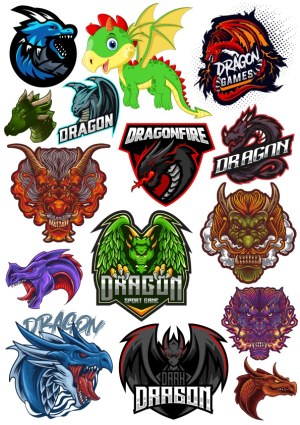 Collection of Colorful Dragon Mascot and Emblem Vectors Free Vector