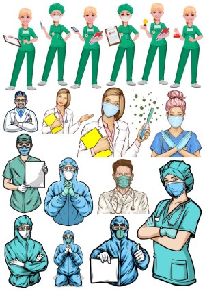 Medical Professionals and Healthcare Workers Vector Set Free Vector
