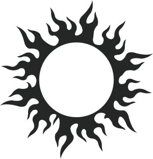 Black Tribal Sun Tattoo Design Vector Free Vector