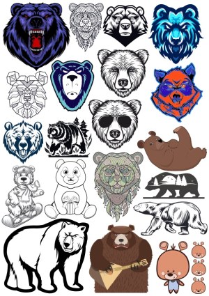 Collection of Bear Vector Illustrations in Various Styles Free Vector