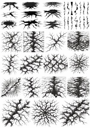 Collection of Cracked Ground and Earthquake Vector Illustrations Free Vector