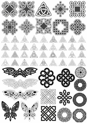 Collection of Celtic Knot and Triquetra Vector Designs Free Vector