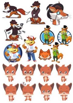 Fox Characters in Various Styles and Expressions Vector Set Free Vector