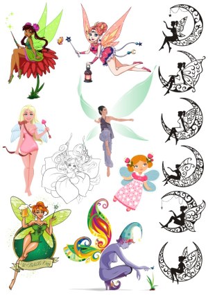Collection of Diverse Fairy and Angel Vector Illustrations Free Vector