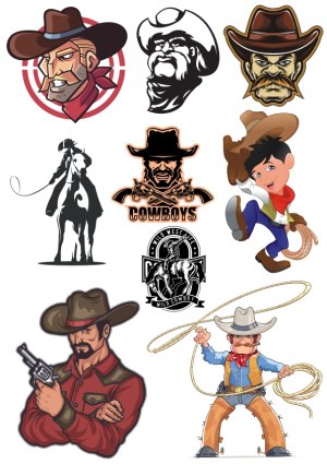 Collection of Cowboy and Wild West Vector Illustrations Free Vector