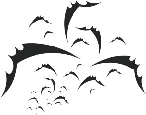 Abstract Black Stylized Bat Wings Vector Free Vector