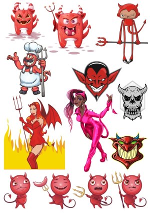 Assorted Devil and Demon Vector Characters and Icons Free Vector