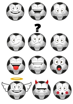 Soccer Balls with Various Facial Expressions and Emotions Free Vector