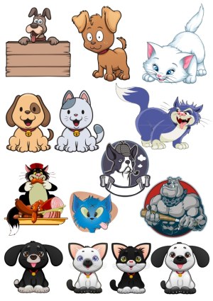 Cute Cartoon Dogs and Cats Vector Collection Free Vector