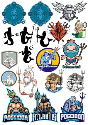 Poseidon and Trident Vector Collection Free Vector