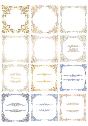 Ornate Vintage Decorative Frames and Borders Set Free Vector