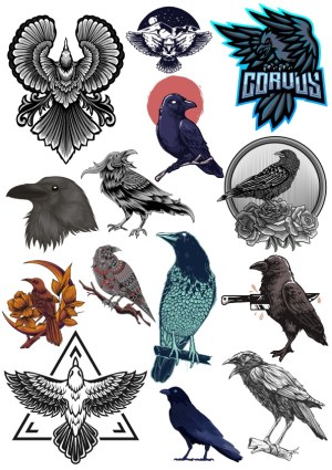 Collection of Crow and Raven Vector Illustrations Free Vector