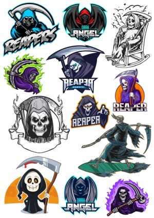 Grim Reaper and Dark Angel Vector Collection Free Vector