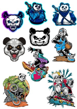 Aggressive and Athletic Panda Mascots with Sports Themes Free Vector