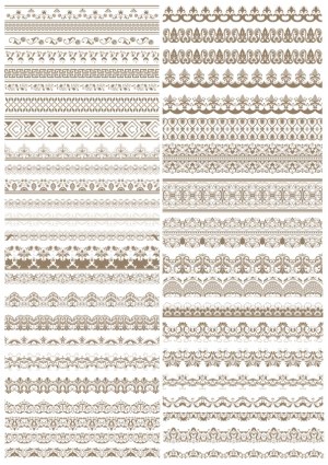 Decorative Vintage Floral and Geometric Borders Collection Free Vector