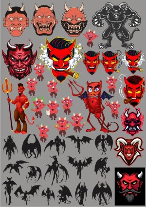 Devil and Demon Vector Collection with Multiple Styles and Poses Free Vector