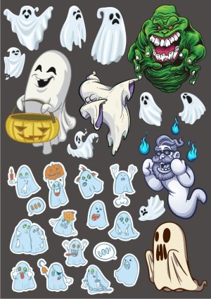 Collection of Cartoon Ghost Characters and Spirits Free Vector