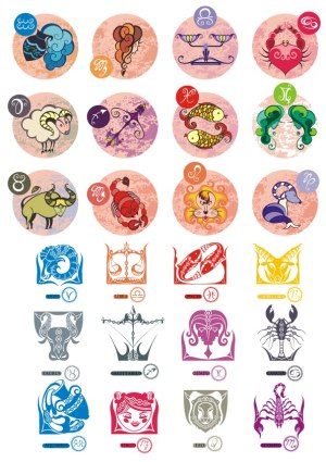 Zodiac Signs Vector Icons Collection Free Vector