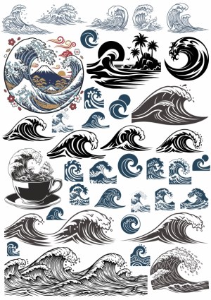 Collection of Artistic Wave Vector Illustrations Free Vector