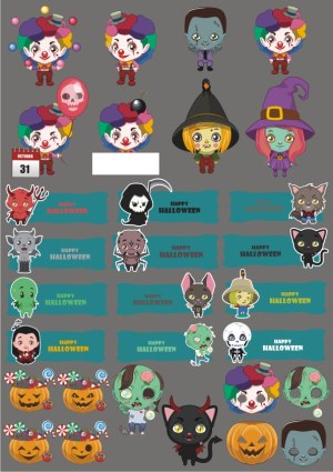 Halloween Characters and Icons Vector Collection Free Vector