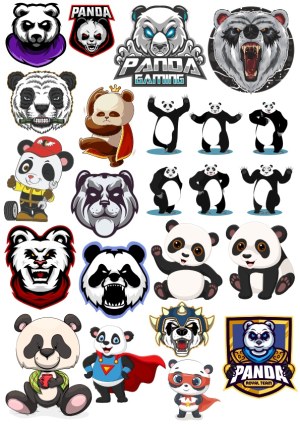 Collection of Panda and Bear Vector Mascots and Characters Free Vector