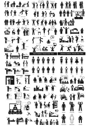 Comprehensive Set of Health, Social, and Lifestyle Activity Icons in Silhouettes Free Vector