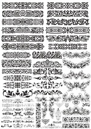 Decorative Ornamental Borders and Flourishes Vector Set Free Vector