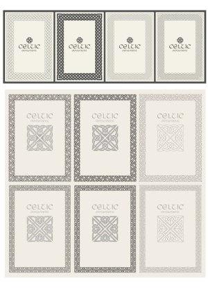 Set of Celtic Knotwork Ornament Vector Frames Free Vector