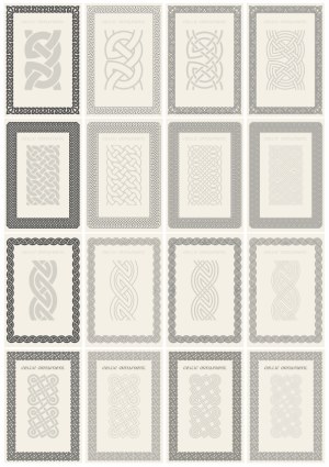 Set of Celtic Knotwork Ornament Borders and Panels Free Vector