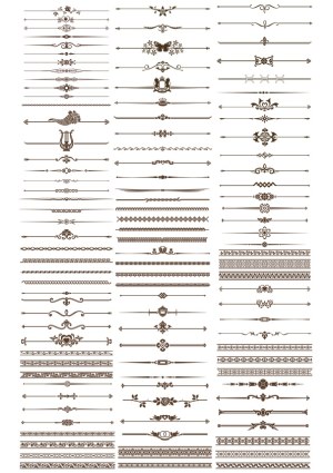 Vintage Ornamental Border and Divider Vectors Collection Free Vector