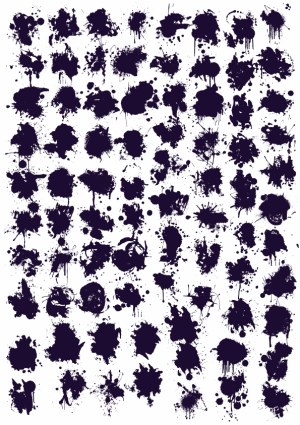Collection of Black Ink Splatter Shapes Free Vector