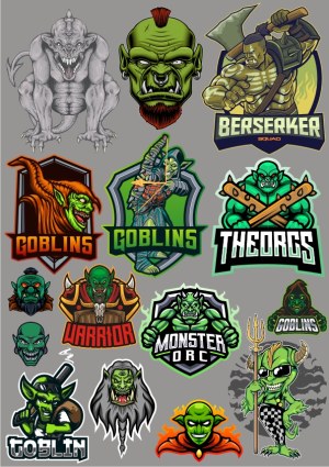 Fantasy Goblins, Orcs, and Monster Warrior Vector Collection Free Vector