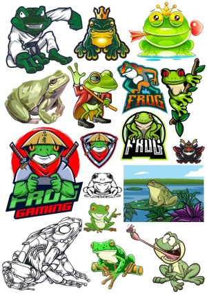Frog and Toad Vector Illustrations Collection Free Vector