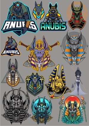 Collection of Anubis and Egyptian God Vector Illustrations Free Vector