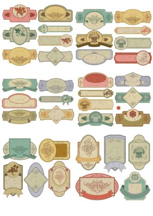 Vintage Decorative Labels and Frames Collection Free Vector