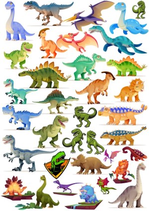Diverse Colorful Dinosaur Vector Collection Free Vector