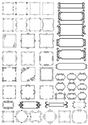 Collection of Decorative Vintage Floral Frames and Borders Free Vector