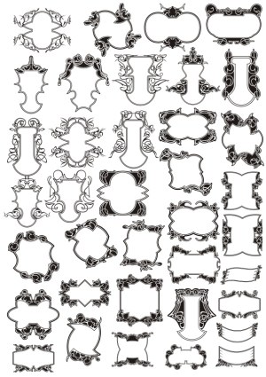 Collection of Ornate Vintage Decorative Frames and Borders Free Vector