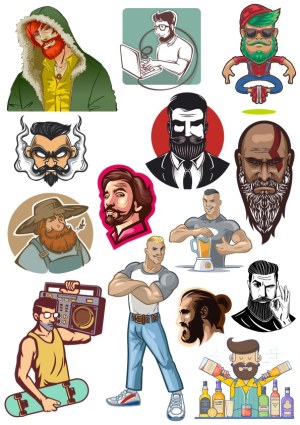 Diverse Male Character Avatars and Illustrations Vector Set Free Vector