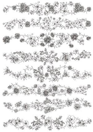 Hand-Drawn Floral Border and Divider Vector Set Free Vector