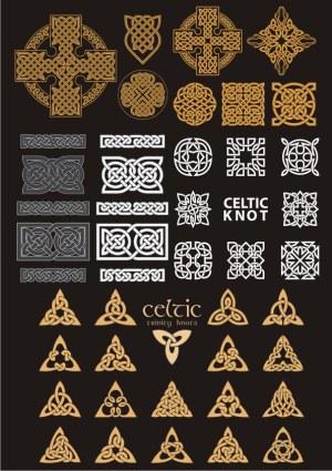 Set of Intricate Celtic Knot and Trinity Knot Designs Free Vector