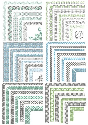 Decorative Corner and Border Vector Patterns Free Vector