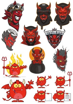 Collection of Devil and Demon Character Vector Illustrations Free Vector