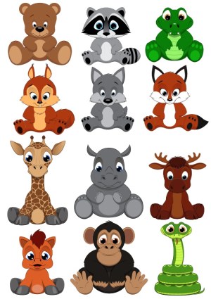 Cute Cartoon Baby Animals Vector Collection Free Vector