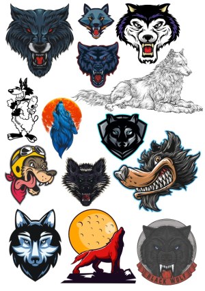 Collection of Wolf and Canine Vector Illustrations Free Vector