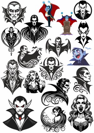 Vampire and Dracula Vector Illustrations Collection Free Vector