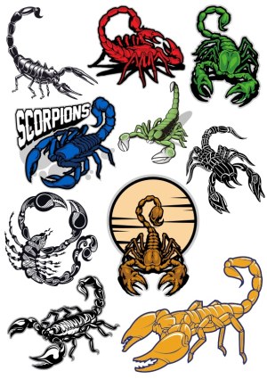Colorful Scorpion Vector Stickers and Logos Collection Free Vector
