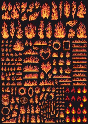 Large Collection of Vector Fire Flames and Fire Effects Free Vector
