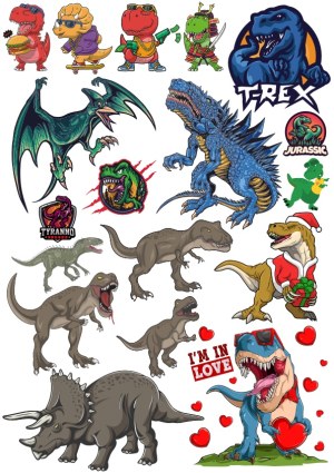 Cartoon and Realistic Dinosaur Vector Collection with Fun Themes Free Vector