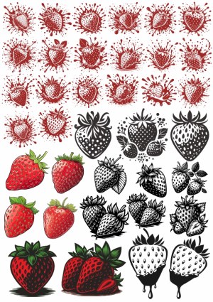Strawberry Vector Icons and Illustrations Collection Free Vector